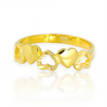 Anillo de 5 corazones entrelazados